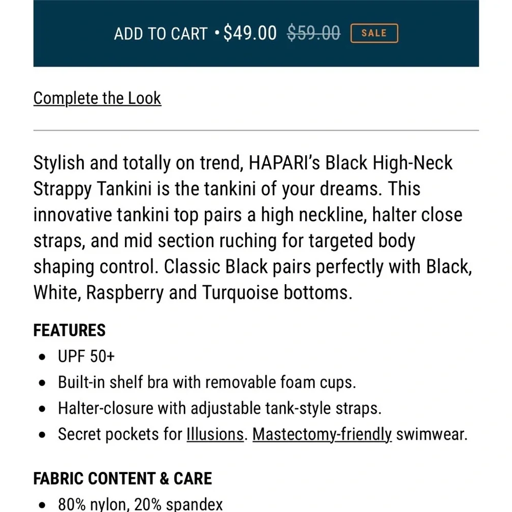 NWT - size M - Hapari High-Neck Strappy Tankini